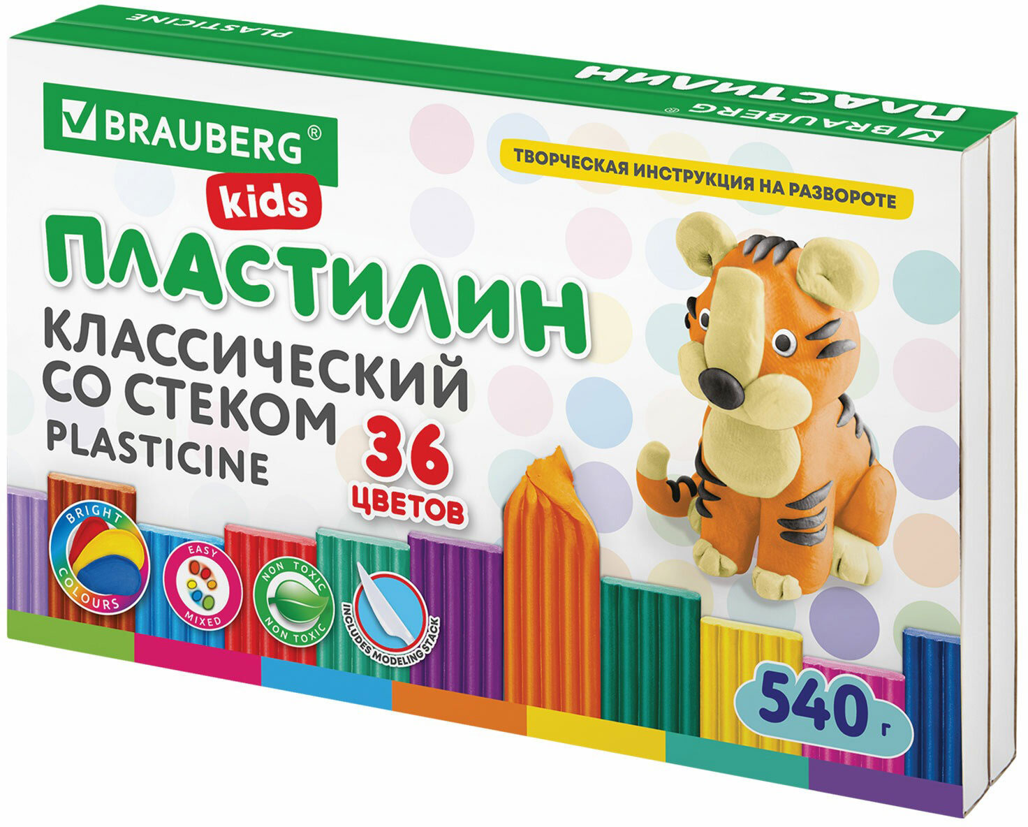 Пластилин Brauberg Kids классический / 106678 (36цв)