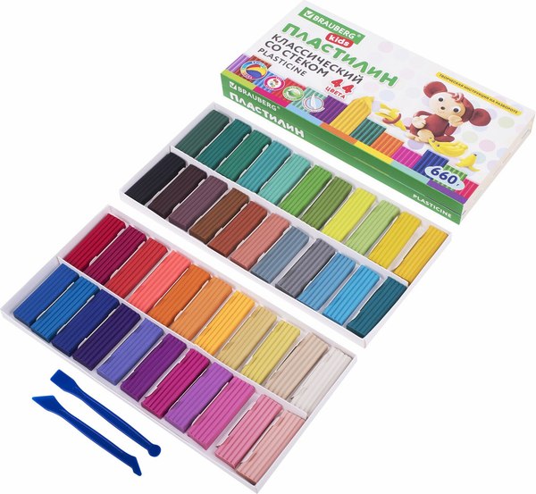 Пластилин Brauberg Kids классический / 106679 (44цв)