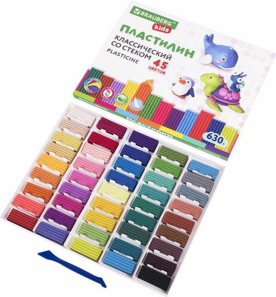 Пластилин Brauberg Kids классический / 106680 (45цв)
