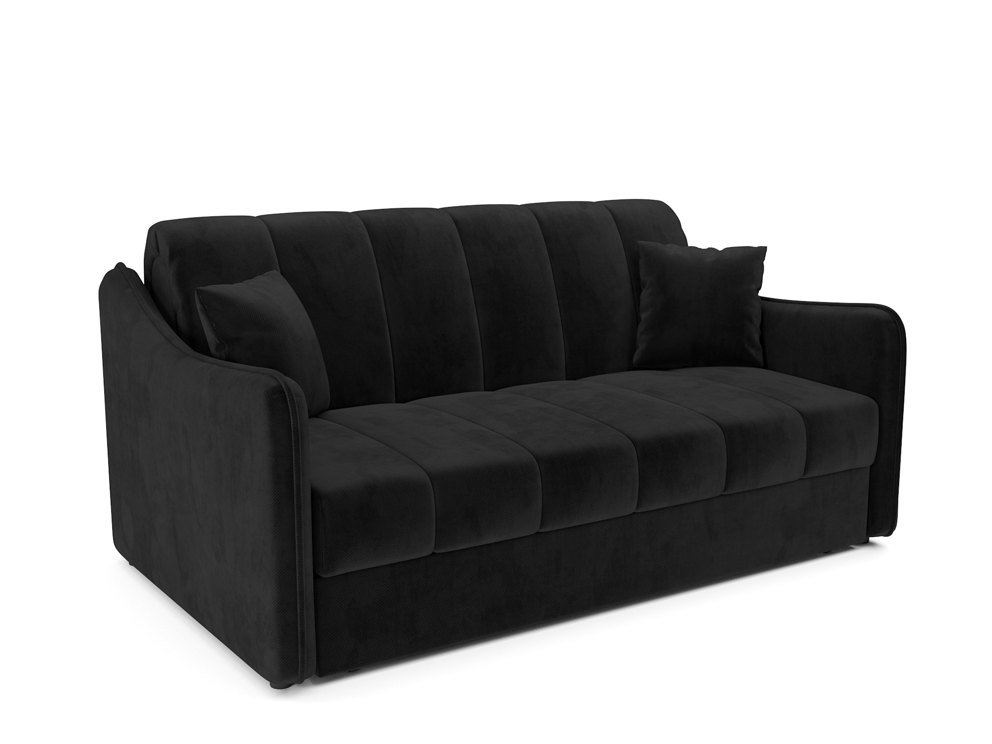 Диван Mebel-Ars аккордеон Давос ППУ 140x200 см / M2-109-9 (велюр черный HB-178/17)