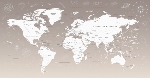 Фотообои листовые Citydecor Карта мира 25