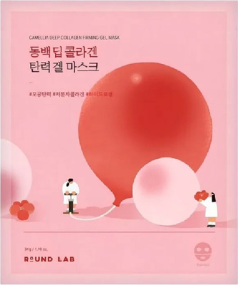 Маска для лица гидрогелевая Round Lab Camellia Deep Collagen Firming Gel Mask (34г) - 