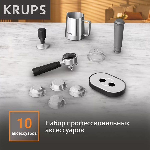 Купить Кофеварка эспрессо Krups XP801T10 в Жодино