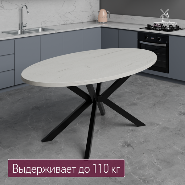Купить Столешница для стола Millwood овальная 1800х1000х36 / 51778_bk_3 в Бобруйске