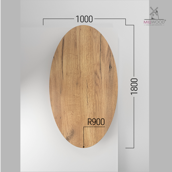 Купить Столешница для стола Millwood овальная 1800х1000х36 / 51778_z_4 в Молодечно
