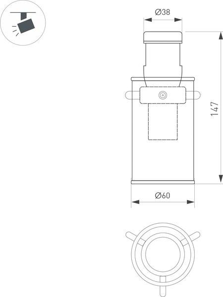 Трековый светильник Arlight ART-APRIORI-LANTERN-C-R60-5W Warm3000 BK 350deg / 044773