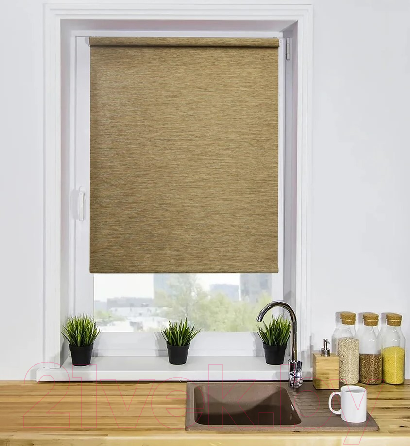 Рулонная штора Lm Decor Кантри LM 51-03 48x160 (коричневый) — фото 2