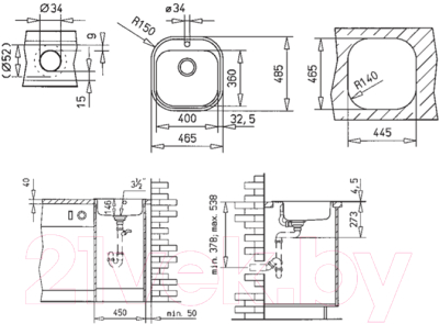 Мойка кухонная Teka Stylo 1B RUS / 10107026 (полированная)