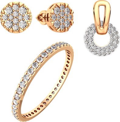

Комплект ювелирных украшений из розового золота, Серьги 310644.14K.R, подвеска 440369.14K.R, кольцо 280010.9K.R