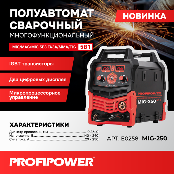 Полуавтомат сварочный Profipower MIG-250 / E0258