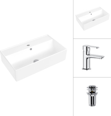 

Умывальник со смесителем, 21855 + Jet 21AM12361 с донным клапаном 21190CH