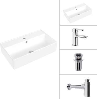 

Умывальник со смесителем, 21855 + Jet 21AM12361 + сифон 21635CH + донный клапан 21190CH