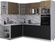Кухонный гарнитур Интерлиния Мила Деко 1.88x2.4 LV (черный/дуб вотан/белый гранит) - 