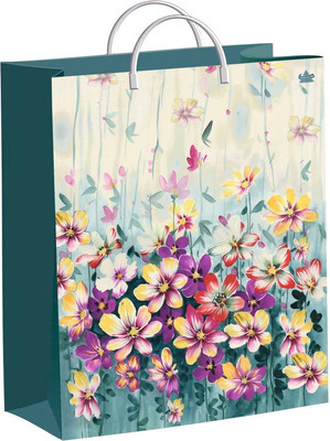 

Пакет подарочный, Акварельные цветочки / н00229835