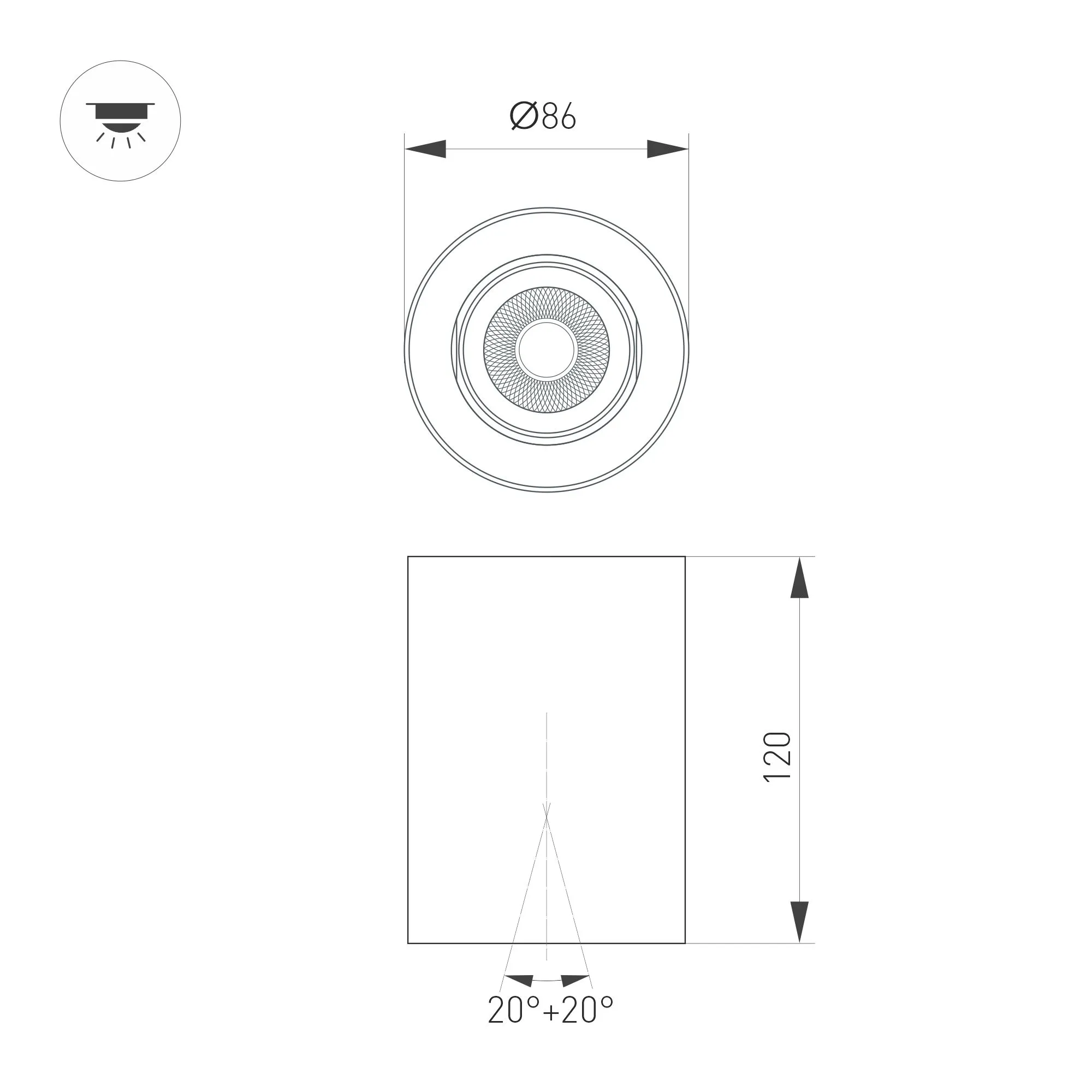 Точечный светильник Arlight SP-FOCUS-R86-10W Day4000 WH 36deg / 054858 — фото 3