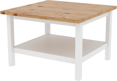 Журнальный столик ММЦ Кантри 68x68 (белый лак/браун) -