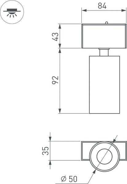 Трековый светильник Arlight MAG-SPOT-45-R85-7W Warm3000 BK 24deg / 046588