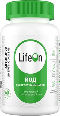 Минерал LifeON Йод Келп 800мкг (60 капсул) - 