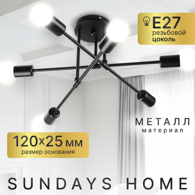 Люстра Sundays Home R-24 / 6204 (черный) - 