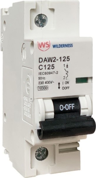 Выключатель автоматический Wilderness DAW2-125 1P 25A х-ка C 10kA (R) / DAW2-125-1-C025