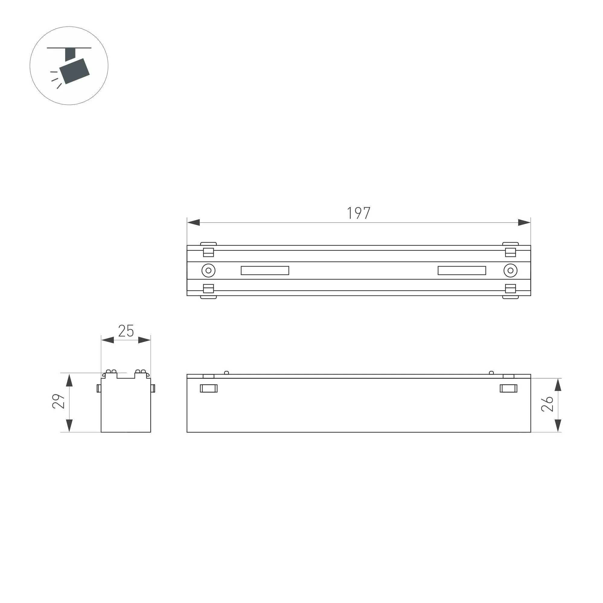 Трековый светильник Arlight MAG-VIBE-LASER-L197-12W Day4000-MIX BK 24deg / 044419 — фото 2