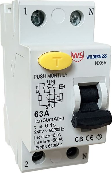 Дифференциальный автомат Wilderness NX6R 2P 32A 30mA тип AC 6kA / NX6RU-2-032-030AC