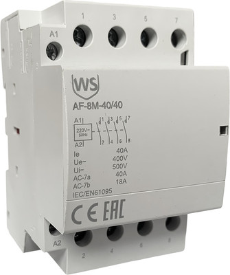 Контактор Wilderness AF-8M-40/40 40A 4НО 220В AC / 4040-220AC3-8M - 