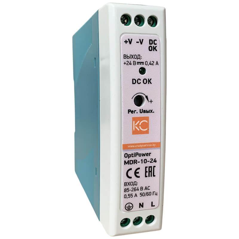 Блок питания на DIN-рейку КС MDR-20W-24V / mdr-20-24