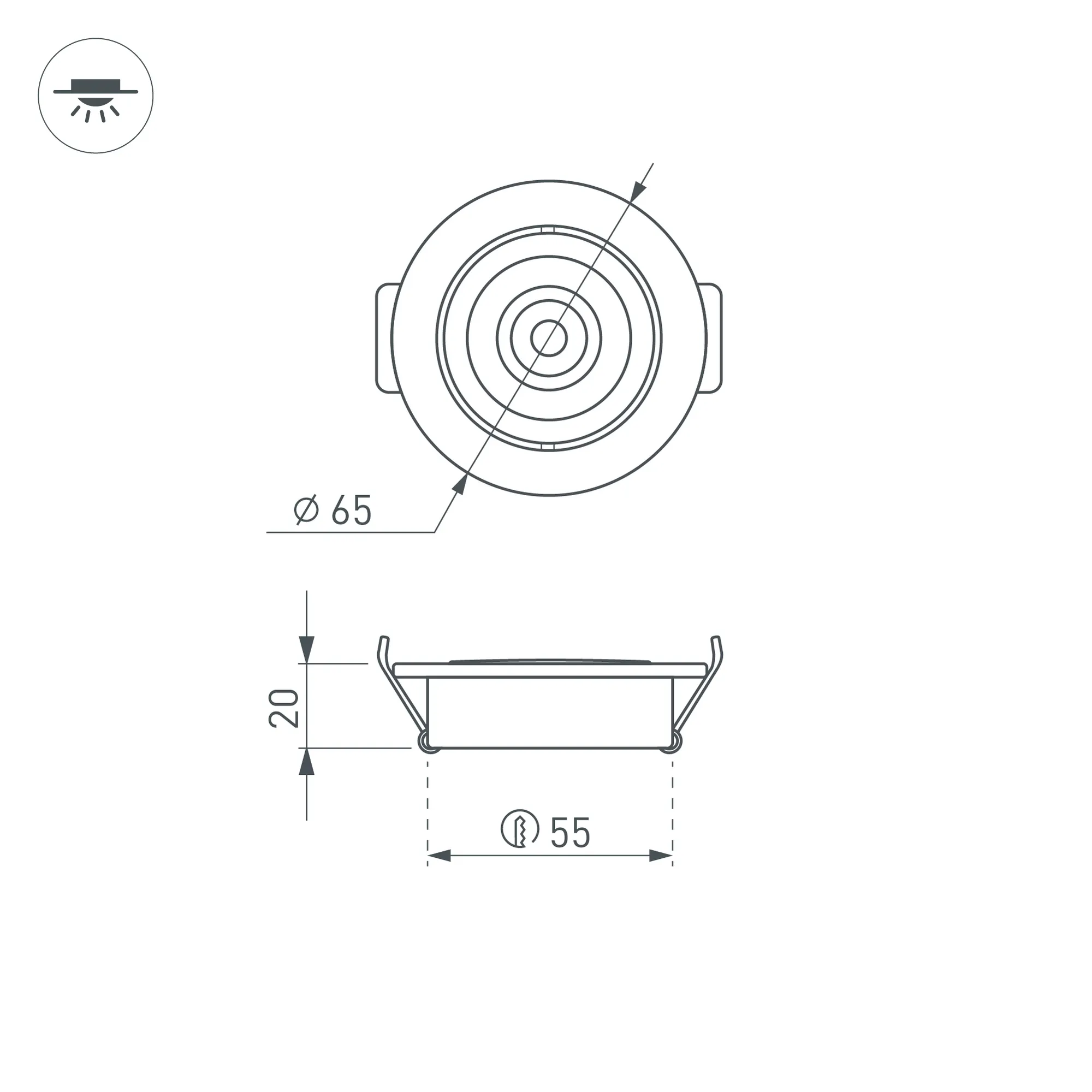 Точечный светильник Arlight LTM-R65WH 5W Day White 10deg / 020767 — фото 6