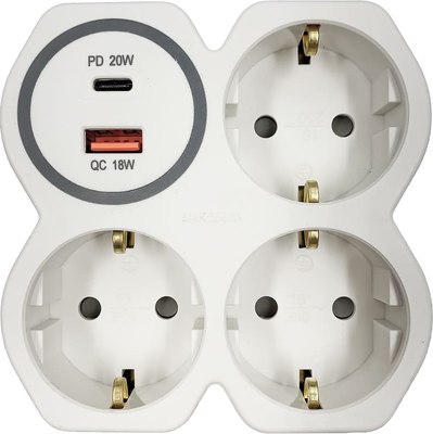 

Электроразветвитель, Дабрабыт 16А 250B 1 USB и 1 USB-C / 74827