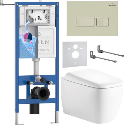 

Унитаз подвесной с инсталляцией, StounFix Dual Fresh 968504
