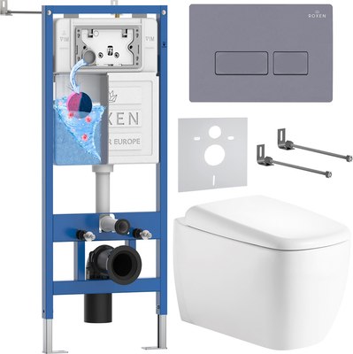 

Унитаз подвесной с инсталляцией, StounFix Dual Fresh 968505