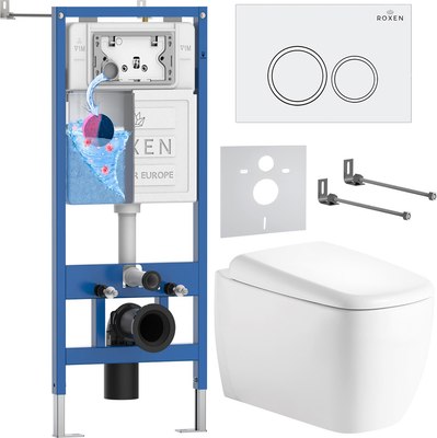 

Унитаз подвесной с инсталляцией, StounFix Dual Fresh 968507