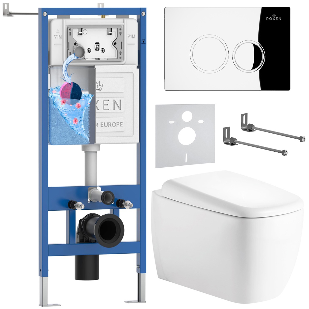Инсталляция с унитазом подвесным Roxen StounFix Dual Fresh 968509