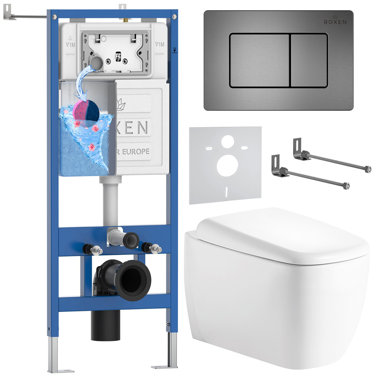 Инсталляция с унитазом подвесным Roxen StounFix Dual Fresh 968521