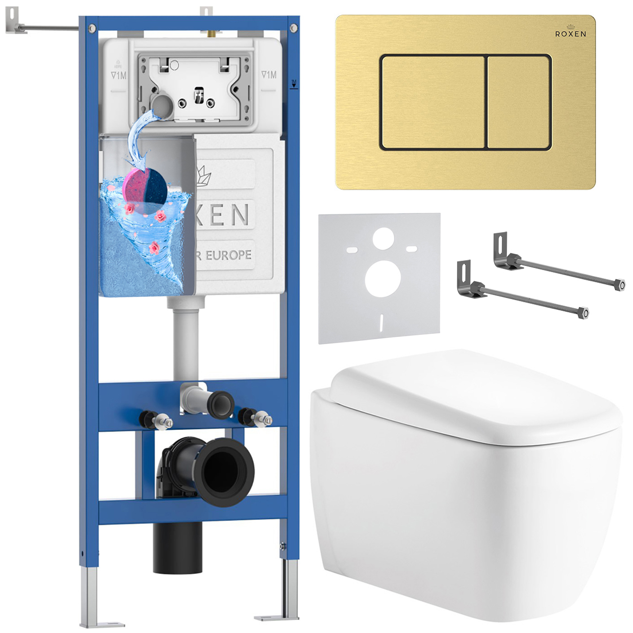 Инсталляция с унитазом подвесным Roxen StounFix Dual Fresh 968522