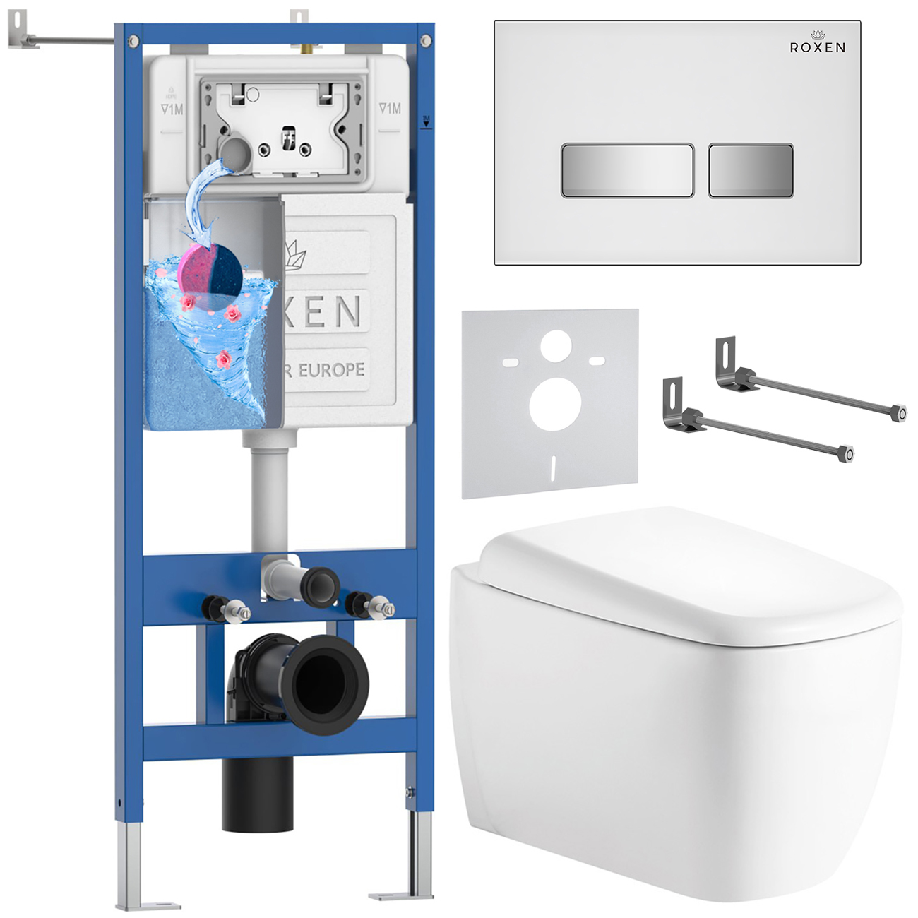 Инсталляция с унитазом подвесным Roxen StounFix Dual Fresh 968524