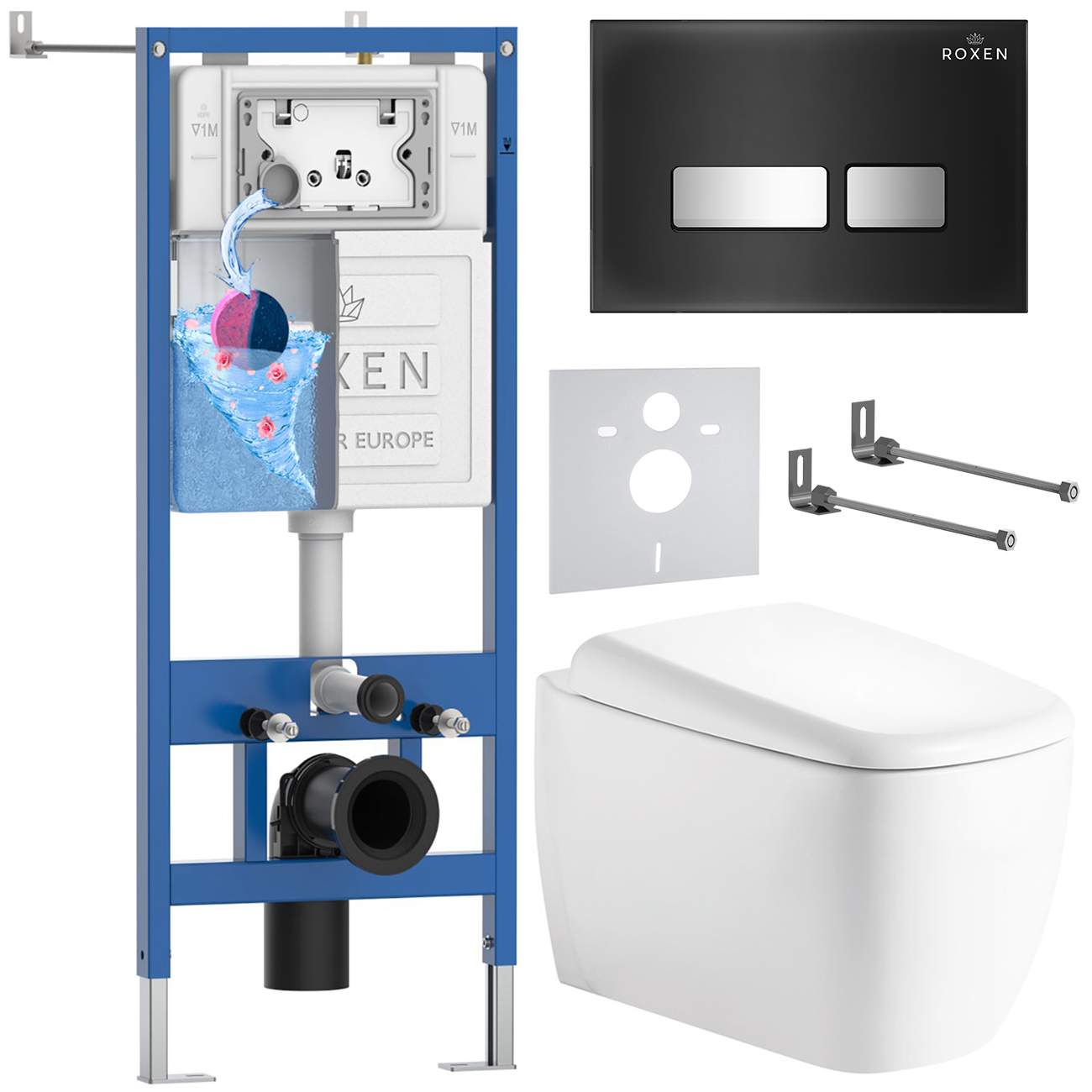 Инсталляция с унитазом подвесным Roxen StounFix Dual Fresh 968525