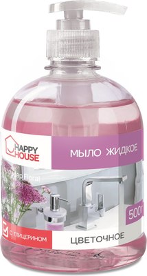 Мыло жидкое Happy House Цветочное (500г) - 