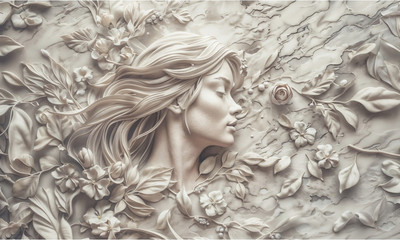 

Фотообои листовые, Барельеф 3D 2