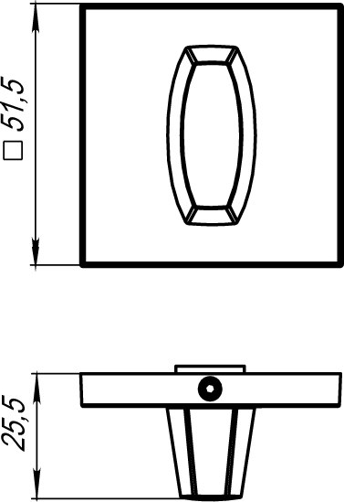 Ручка дверная Armadillo Поворотная BK6.K.USS52 WC-Bolt BK6 USS BL-26 (черный)