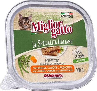 

Влажный корм для кошек, Le Specialità Italiane Паштет с курицей, морковью и фасолью