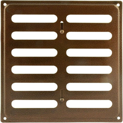 Решетка вентиляционная Нора-М 200x200 с заслонкой / 12922 (старая медь) - 