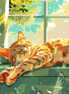 

Картина по номерам, Спящий кот / PL-00324