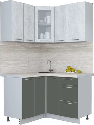 

Кухонный гарнитур, Мила Пластик 1.2x1.3