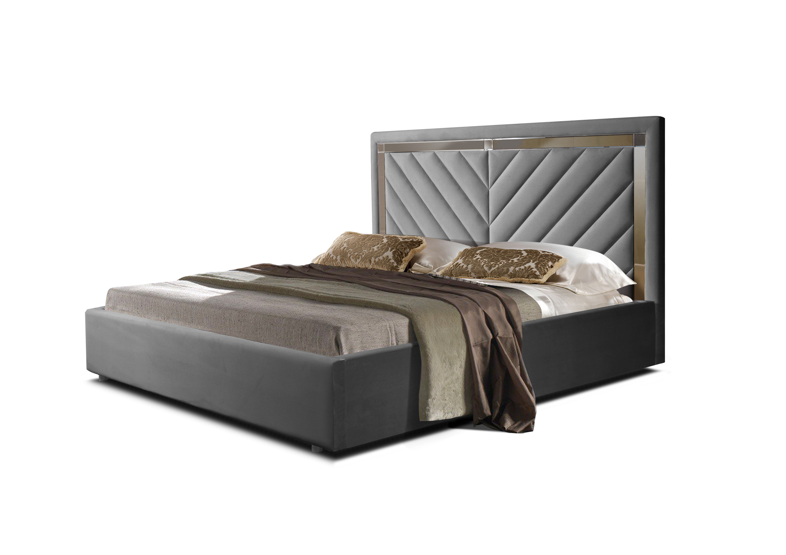 Двуспальная кровать ФорестДекоГрупп Софи 4 160x200 без ПМ (Veluta Lux 32)