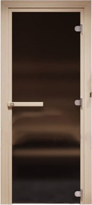 Стеклянная дверь для бани/сауны COOPER 70x200 (бронза матовая БО) - 