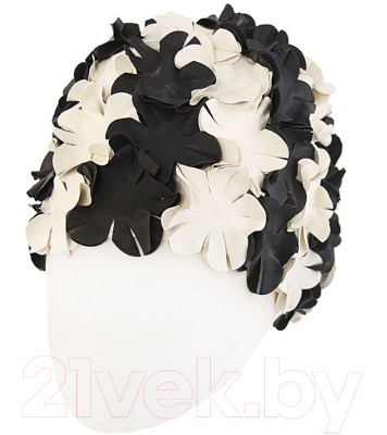 Шапочка для плавания Fashy Petal Cap Flowers / 3191-22 (белый/черный)