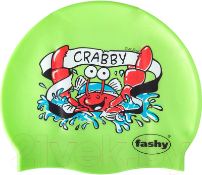 Шапочка для плавания Fashy Childrens Silicone Cap / 3047-00-60 (крабы/салатовый)