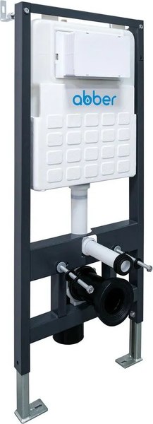 Унитаз подвесной с инсталляцией Abber Rechteck AC1201-AC0105-AC0120MCH (с кнопкой смыва)